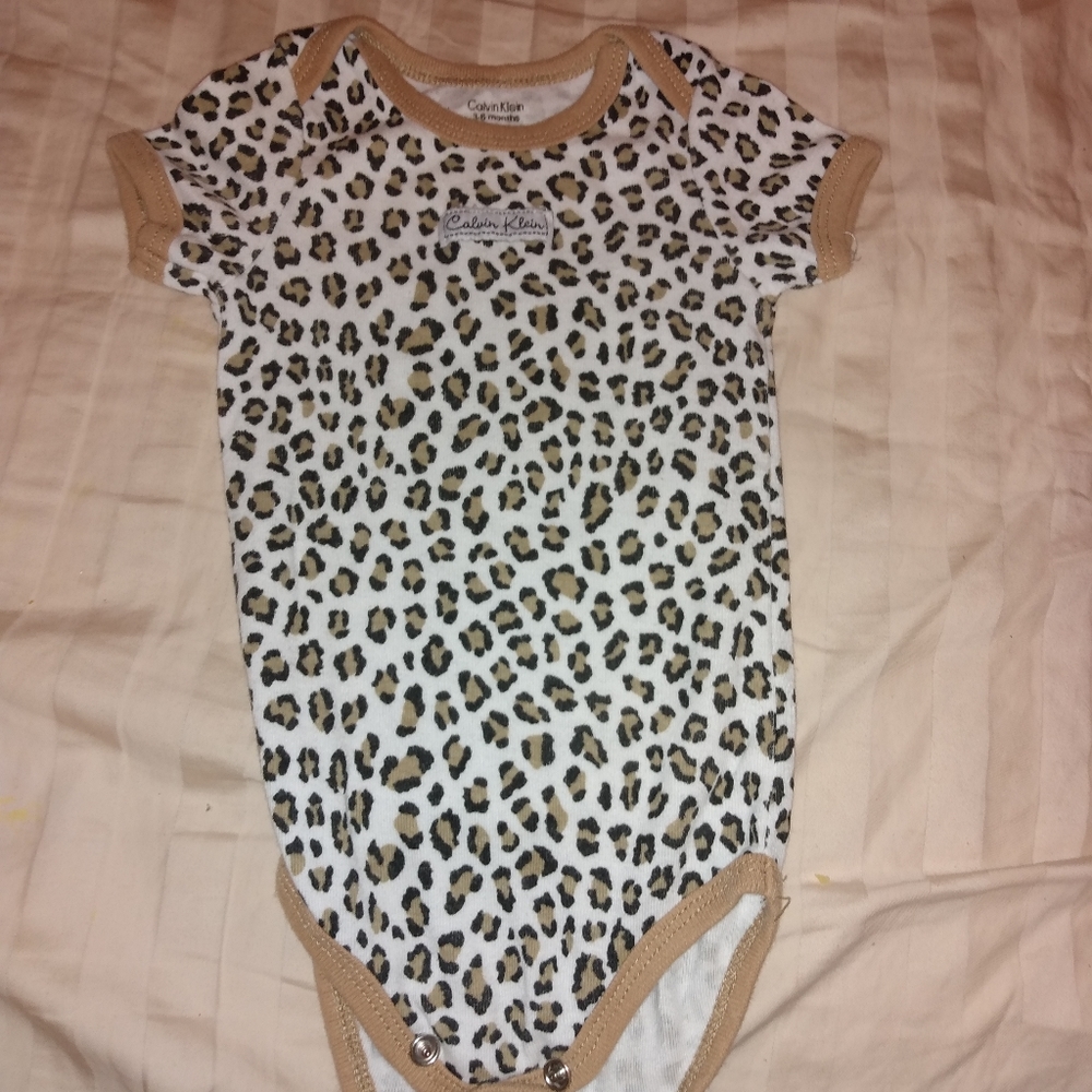 Baby Girl Calvin Klein undershirt 3-6 month. Leopard print.